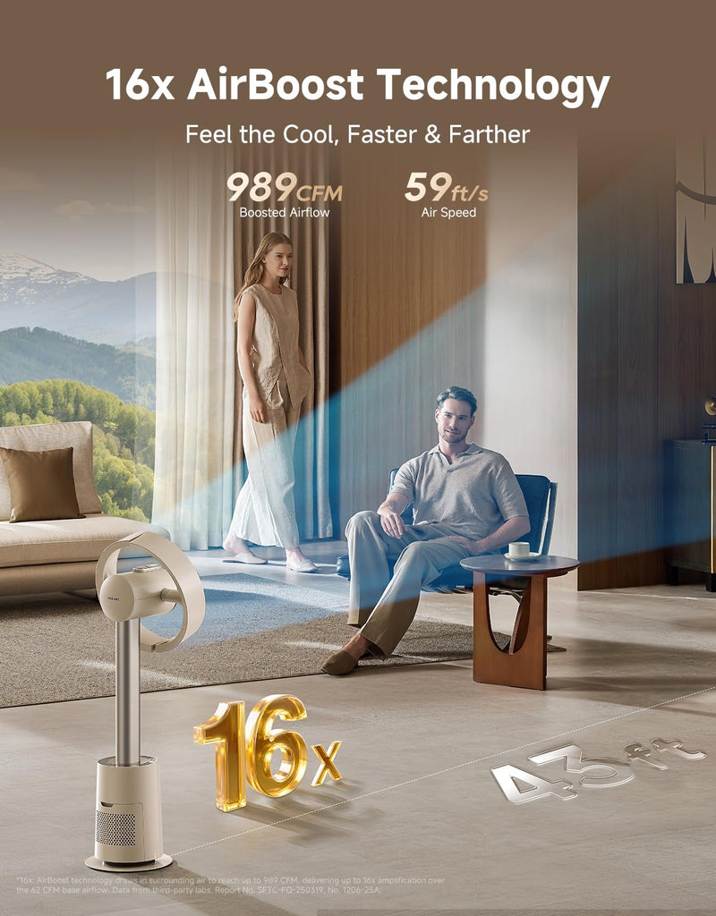Bladeless Tower Fan MF10 with 270° Spatial Airflow