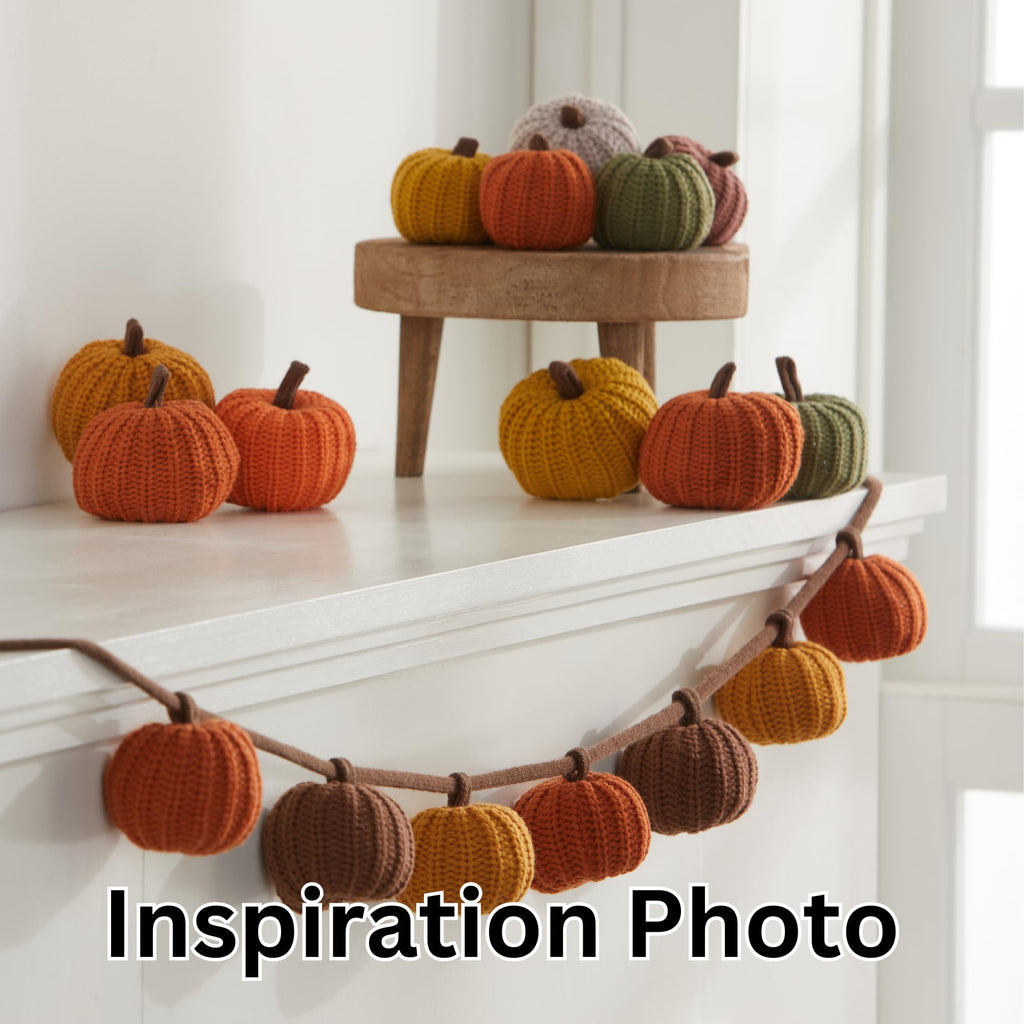 Mini Knit Pumpkins Set of 5 (Mini Orange Set)