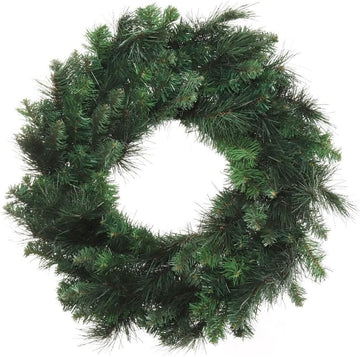 24-Inch Deluxe Evergreen Double-Sided Wreath | Pack of 1 | 150 Tips | Realistic Artificial Large Christmas Wreath