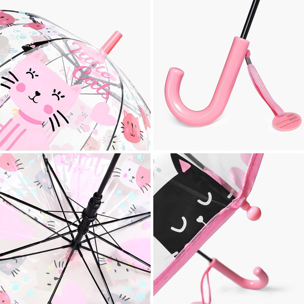 Kids Umbrella Clear Bubble Umbrellas for Rain,Safety Dome Windproof Umbrella for Kid Girls and Boys