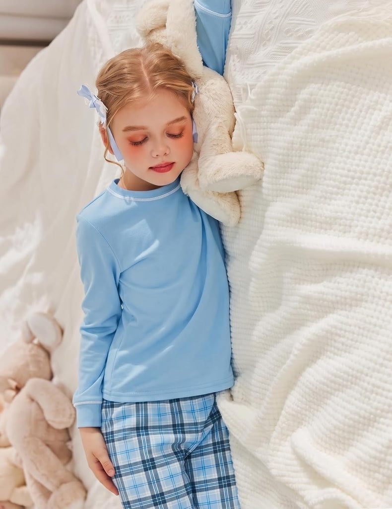 Girls Pajamas Set 2 Piece Long Sleeve Sleepwear Cozy Pj Loungewear