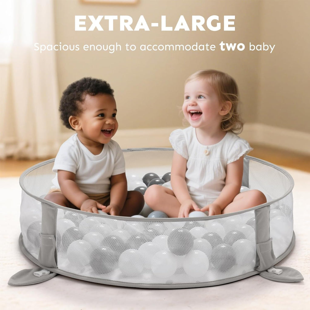 In-1 XL Large Baby Play Gym Mat, Tummy Time Mat, Baby Gym & Ball Pit, Baby Activity Mat with Milestone Cards & 6