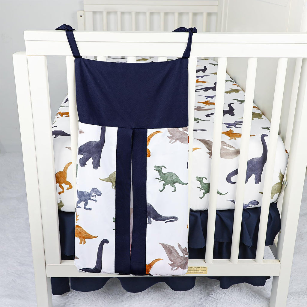 4-Piece Crib Bedding Set, Baby Nursery Bedding Sets for Boys Includes Comforter, Fitted Crib Sheet, Crib Skirt, and