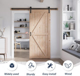36in x 84in Wood Barn Door with 6.6FT Barn Door Hardware Kit Included K Shape Solid Spruce Panel Nee