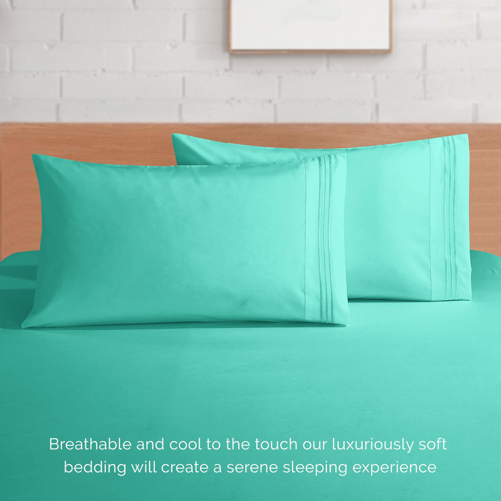 Luxury 1500 Premium Hotel Quality Microfiber 4-Piece Sheet Set - Soft, All Around Elastic 18-24 Inches Deep Fitted