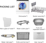 Portable Dishwasher Countertop, Countertop Dishwasher With Water Tank, Counter Top Dishwasher With 5 wash Programs