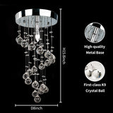 Elegant Spiral Flush Mount Chandelier, Modern Raindrop Chandelier Crystal Ball Chandeliers Fixture Pendant Ceiling Lamp Lighting Fixtures for Bedroom, Hallway, LivingRoom, D8''x H15.8'' A100-B08JLYYN5M