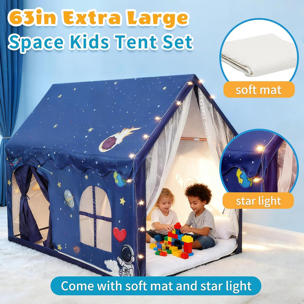 Kids Space Indoor Play Tent, Extra Large Astronaut Rocketship Playhouse