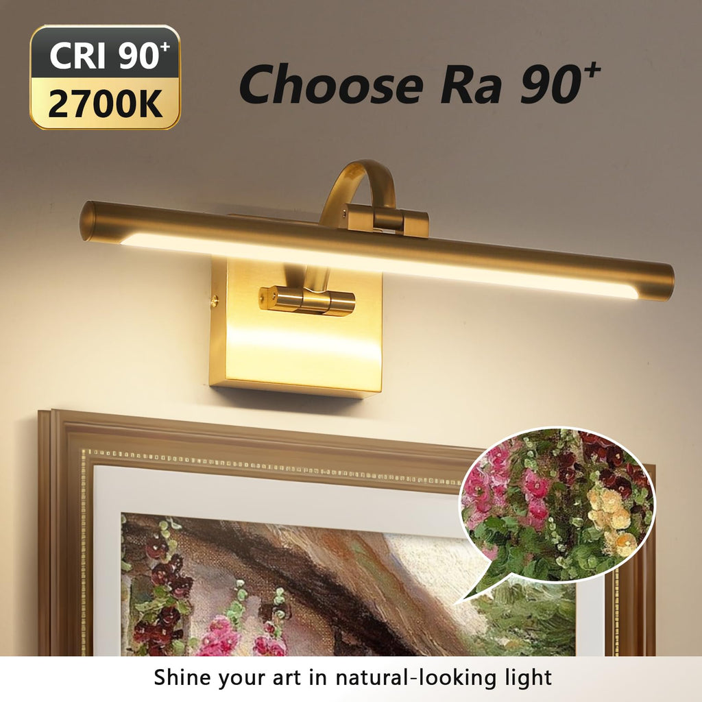 Brass Picture Lights for wall Hard-Wired LED Picture Lighting Dimmable Art Light Gallery Lighting for Wall Portraits