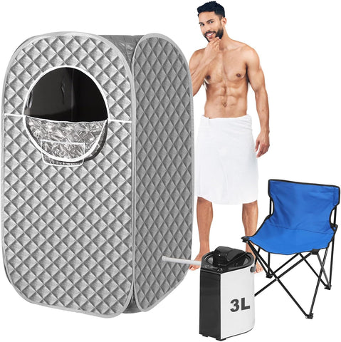 Portable Steam Sauna Box for Home,Personal Indoor Sauna Tent with 3L Steamer, 9-Level Steam, UV Atomization & Timer