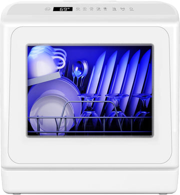Countertop Dishwasher Portable with 6 Programs, 5L Built-in Water Tank for Apartments, 167℉ High-Tem