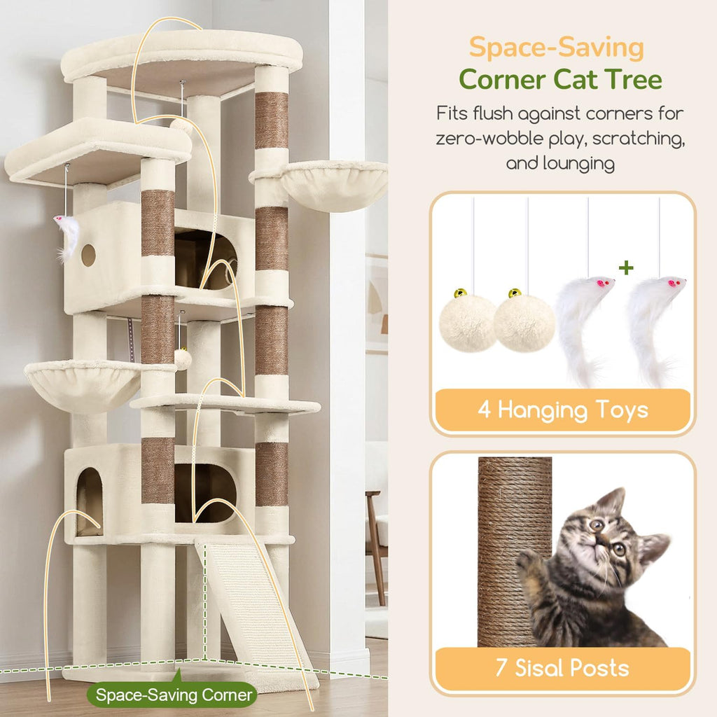 80in Tall Extra Large Heavy Duty Corner Cat Tree Tower