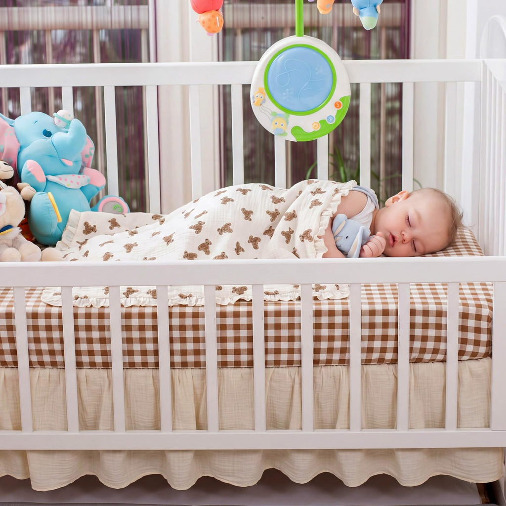 Bear Crib Bedding Set of3 with Sheet Quilt Bed Skirt