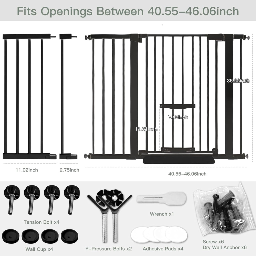 37 Inch Tall Baby Gate with Small Cat Door