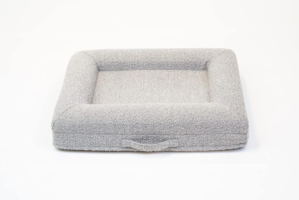 Luxury Boucle Orthopedic Memory Foam Dog Bed with Waterproof Liner and Machine Washable Cover with YKK Zippers