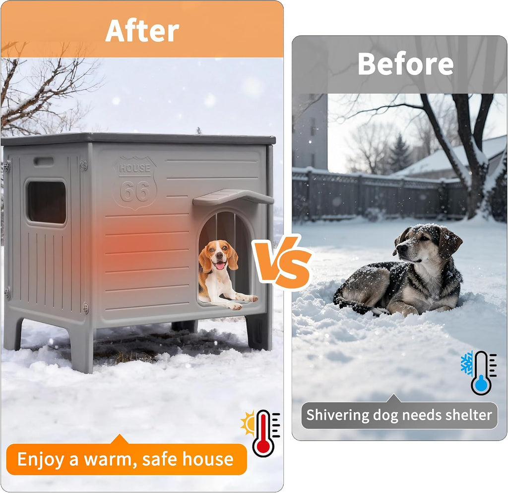 Insulated Dog House for Outside, Weatherpoof Dog House Outdoor Indoor