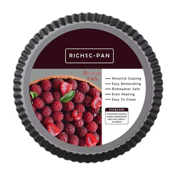 Tart Pan 10 Inch Tart Pan Carbon Steel Round Non-Stick Pan.