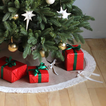 Christmas Tree Skirt 36', Burlap Tree Decorations, Tree Collar BOH Decor