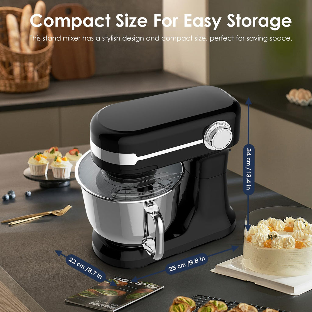 5.5QT Electric Stand Mixer,Tilt-Head Food Mixer(Black)