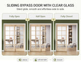 Preassembled Sliding Closet Door 60in x 80in (Double 31in), Spruce Wood Barn Door Slab with Bypass H