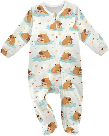Baby One-Piece Footies Rompers Pajamas Cotton Footed Pjs for Sleep Play Boys Girls 1Year Old