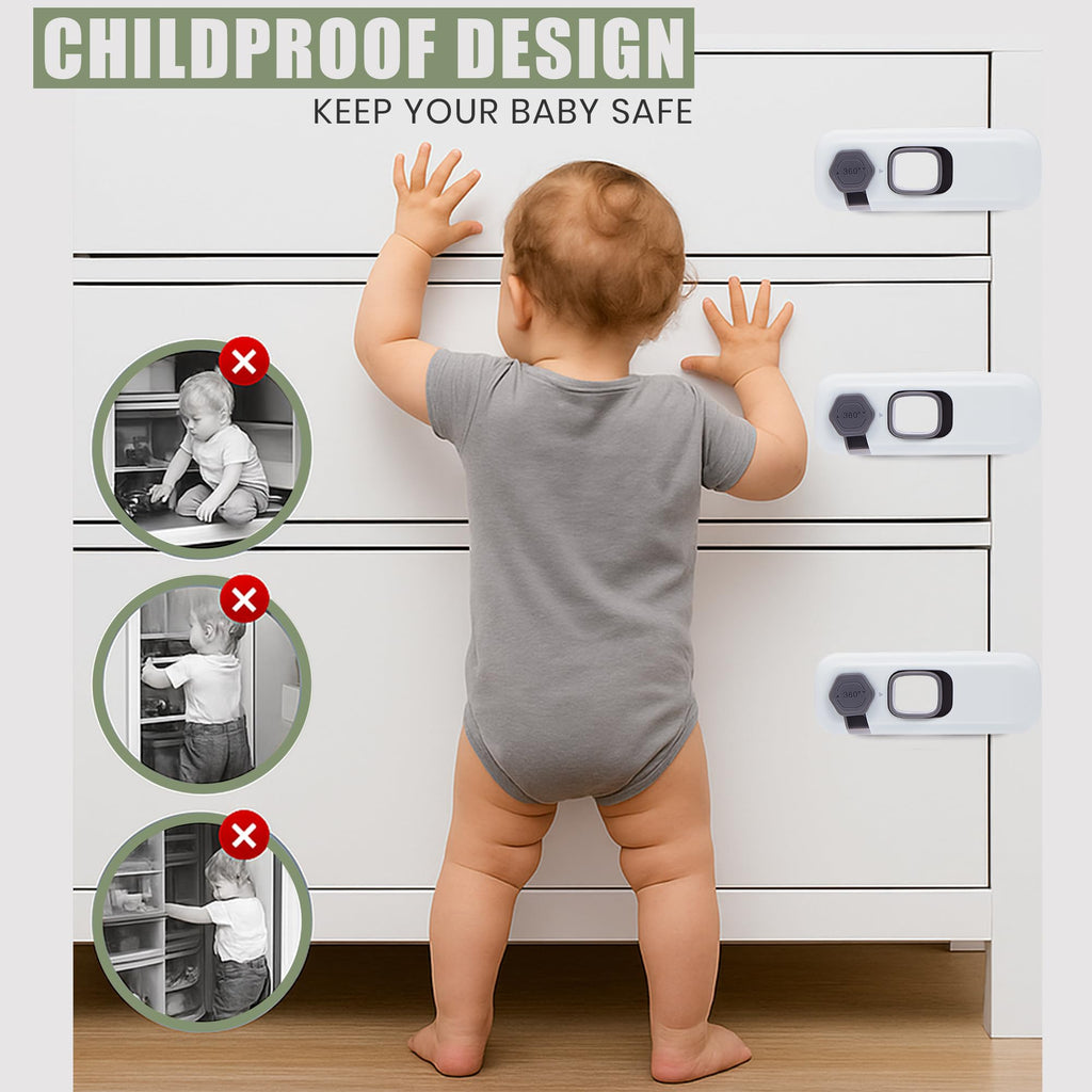 5 Pack Child Safety Refrigerator Lock with Adhesive Pads for Kids