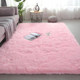 4x6 Fluffy Shag Area Rug, Ultra Soft Non-Slip Carpet for Dorm Nursery Pink