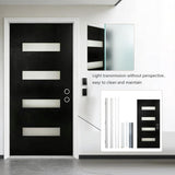 Modern 36 x 80 Fiberglass Entry Door with Frosted Glass, Contemporary Front Door for Home, Sturdy Pre-Hung Fiberglass
