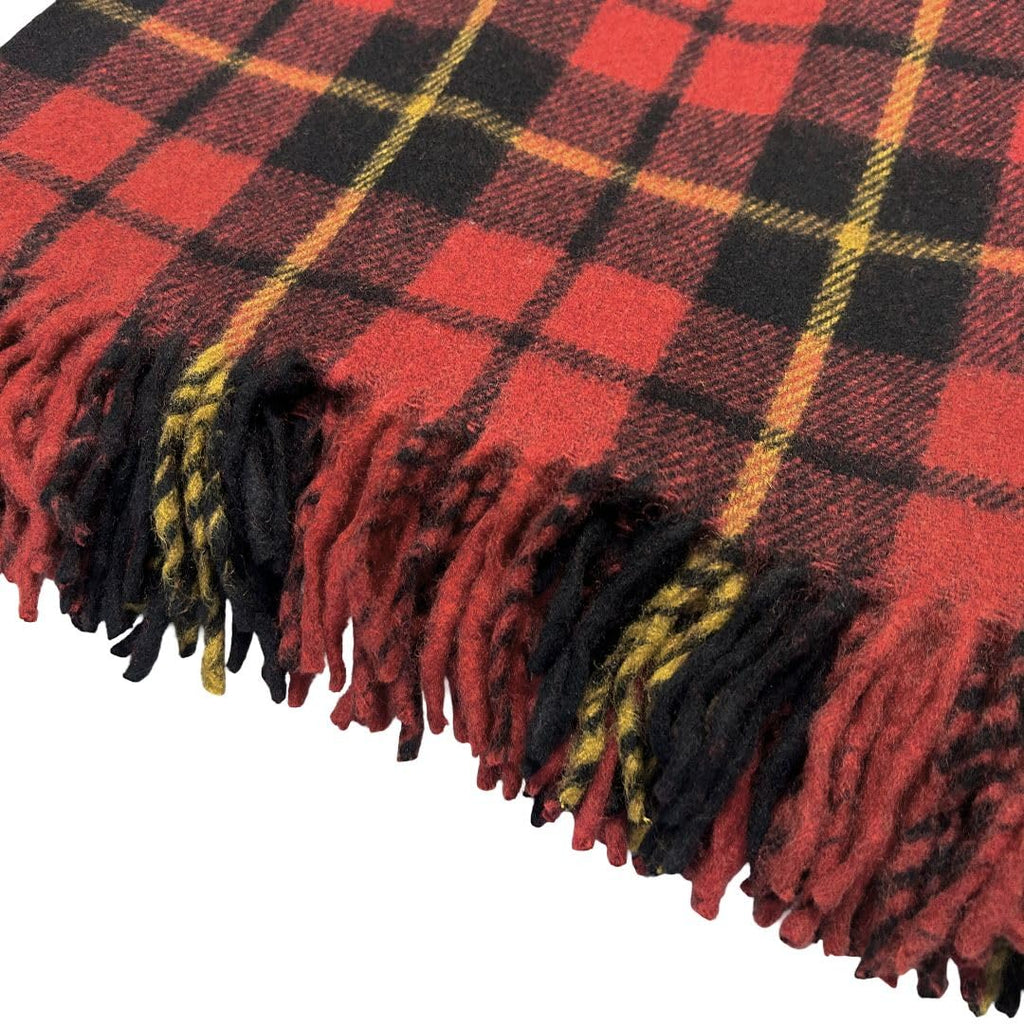 Tartan Fall Plaid Wool Blanket - Scottish Winter Throw (Wallace)