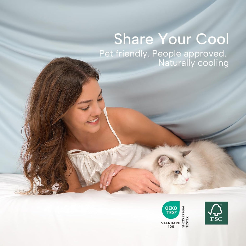 100% Viscose Derived from Bamboo Duvet Cover Set - Hotel Luxury Cooling Duvet Cover for Hot Sleepers & Night Sweats