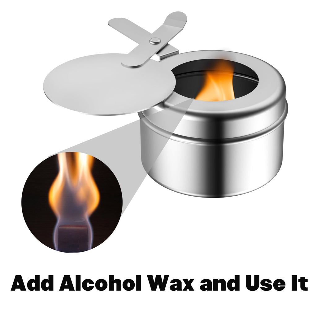 8 Pack Chafing Fuel Holder, Stainless Steel Fuel Holders with Safety Cover, Canned Heat Holder for Chafing Dish