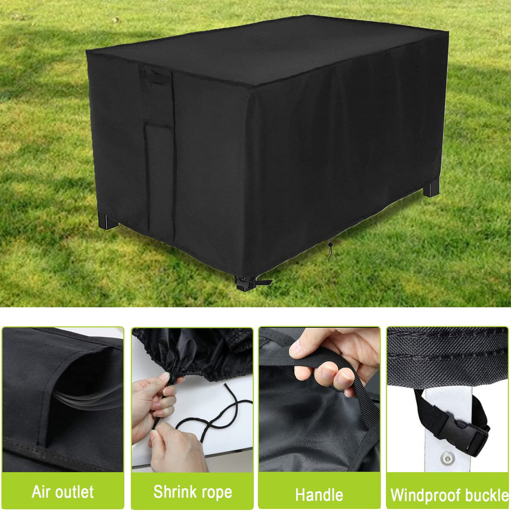 Waterproof Fire Pit Cover Rectangular 45"L x 23"W x 25"H Black