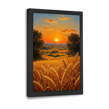 Framed Farmhouse Fall Wall Art Wheat Autumn Wall Decor 16"x24"