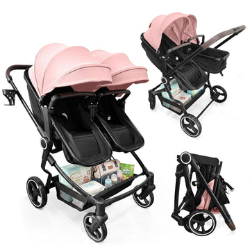 Double Stroller for Infant and Toddler (Pink, Double)