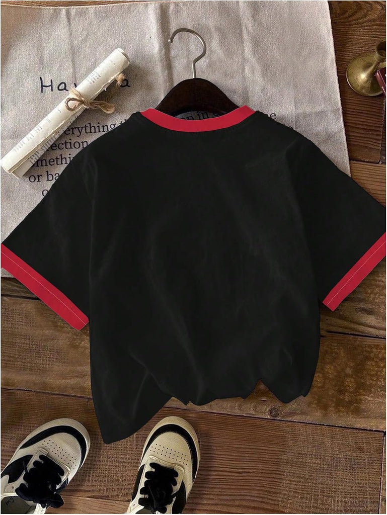 Girl's Cherry Graphic Tees Colorblock Aesthetic Cute Summer Tops