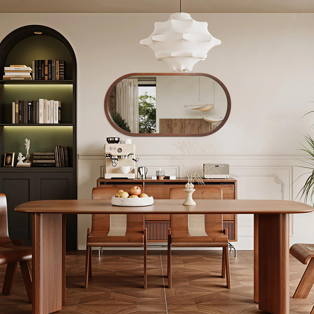 Oval Full Length, 48"X24" Wood Wall, Walnut