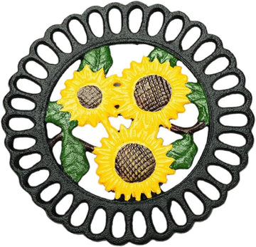 Metal Pad for Hot Pot, Trivet Use, Heat Resistant Holder, Sunflower