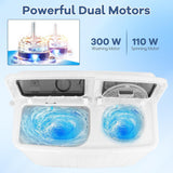 Portable Washing Machine, 20lbs Washer and Spinner Combo, Twin Tub 12lbs Wash & 8lbs Spin, Mini Compact Laundry