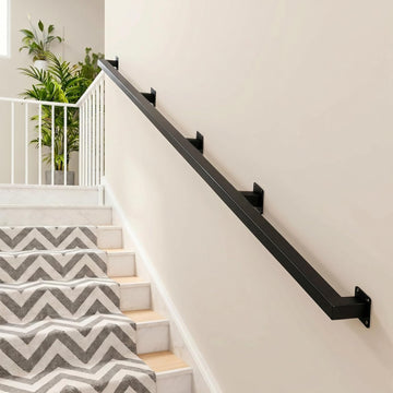 13FT Stair Railing Indoor Outdoor, Heavy-Duty Wall Mounted Handrail