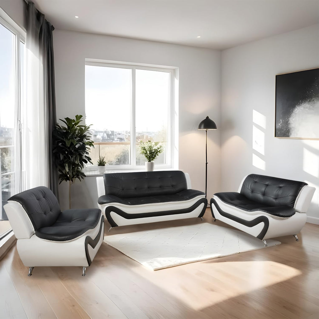 Leather Sectional Sofa Couches, Living Room Furniture Sets, 3 Pieces Modern Sofa Couch Set /Apartment/Office/Bedroom