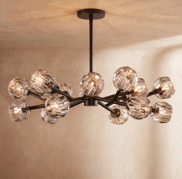 Inspired Boule de Cristal Style 36 Inch Round Crystal Sphere Chandelier Bronze - Main Product View