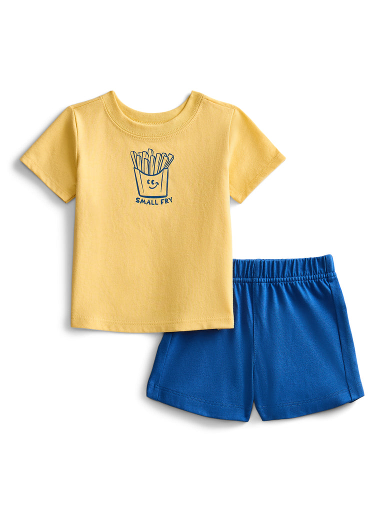 Baby Boys Graphic Tee and Shorts Outfit Set, 6-Piece
