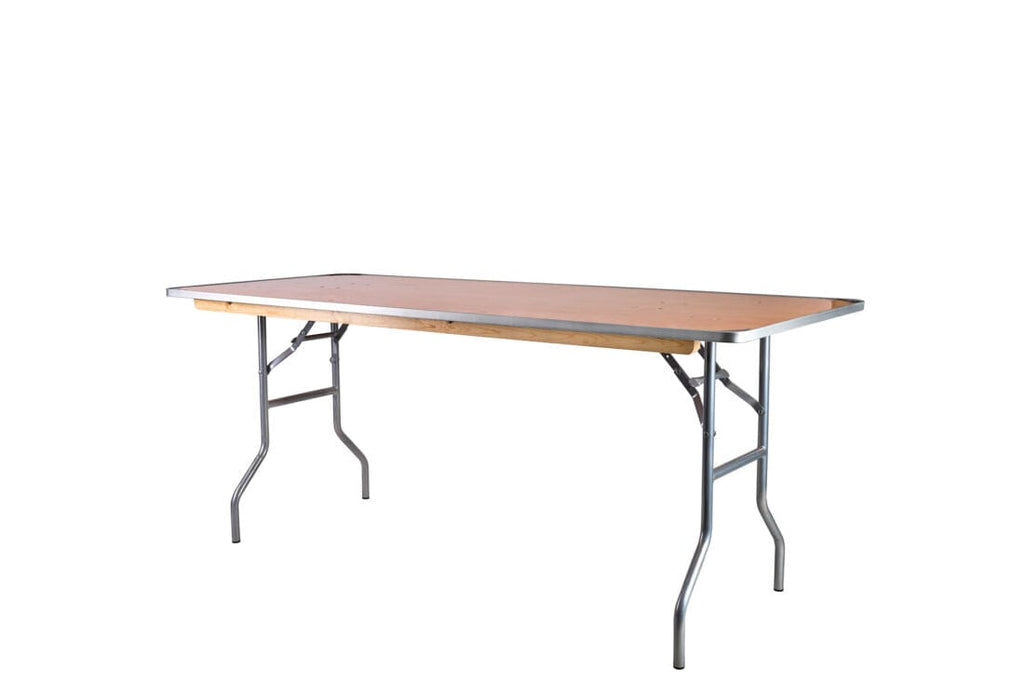 Rectangle Heavy Duty Plywood Folding Table with Metal Edge