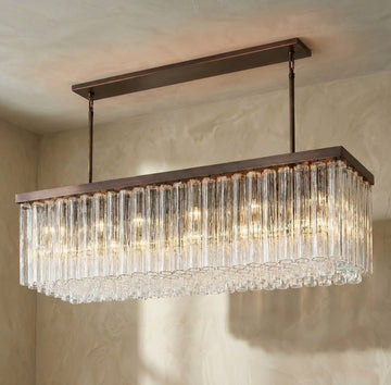 Inspired Cielo Style 73" Rectangular Chandelier – Bronze Finish