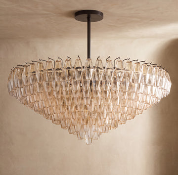 Inspired Chiara Style 47 Inch Tiered Round Glass Chandelier Bronze - Main Product View