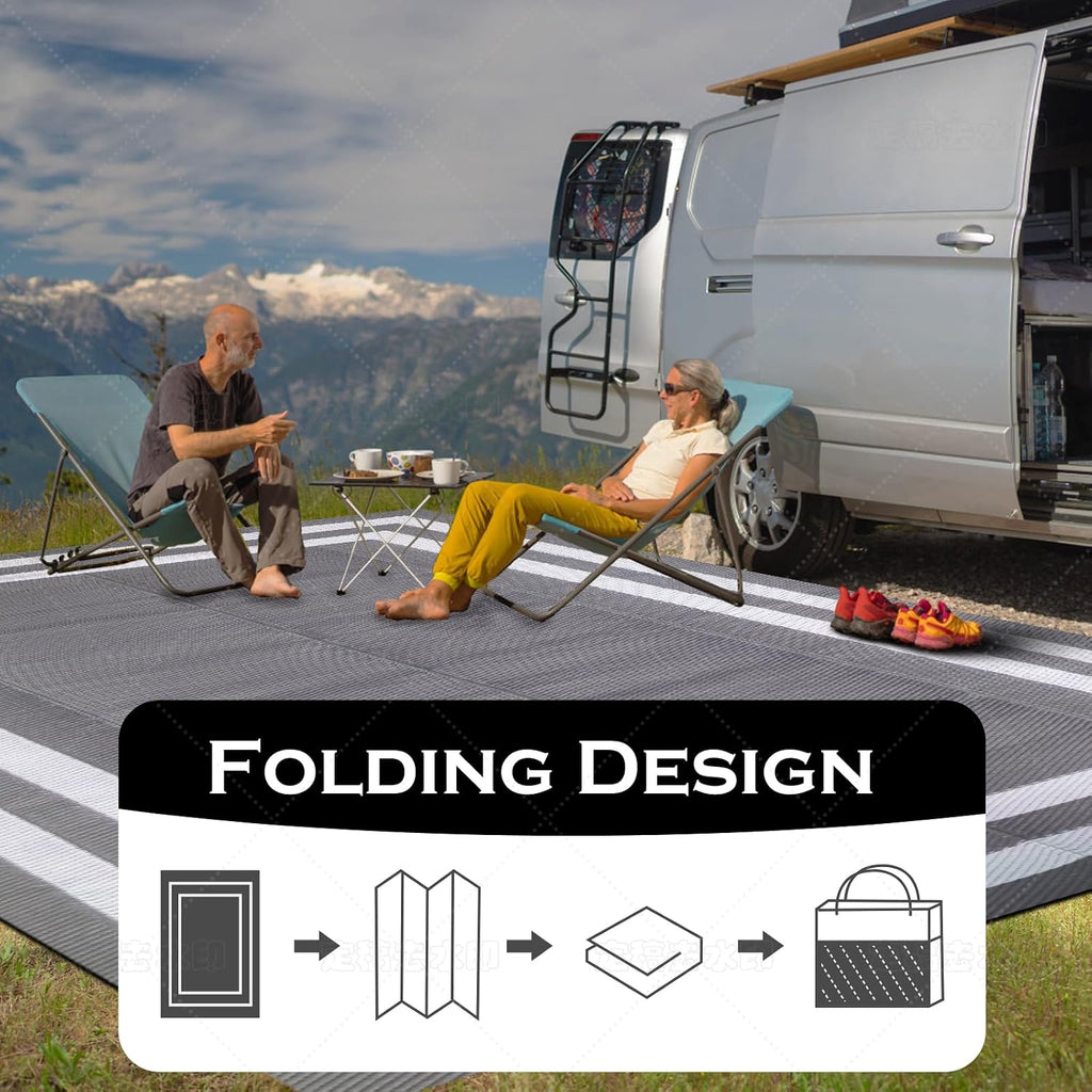 Outdoor Rug,Waterproof Reversible Patio Rugs, Plastic Straw Outdoor Carpet Foldable Plastic Camping