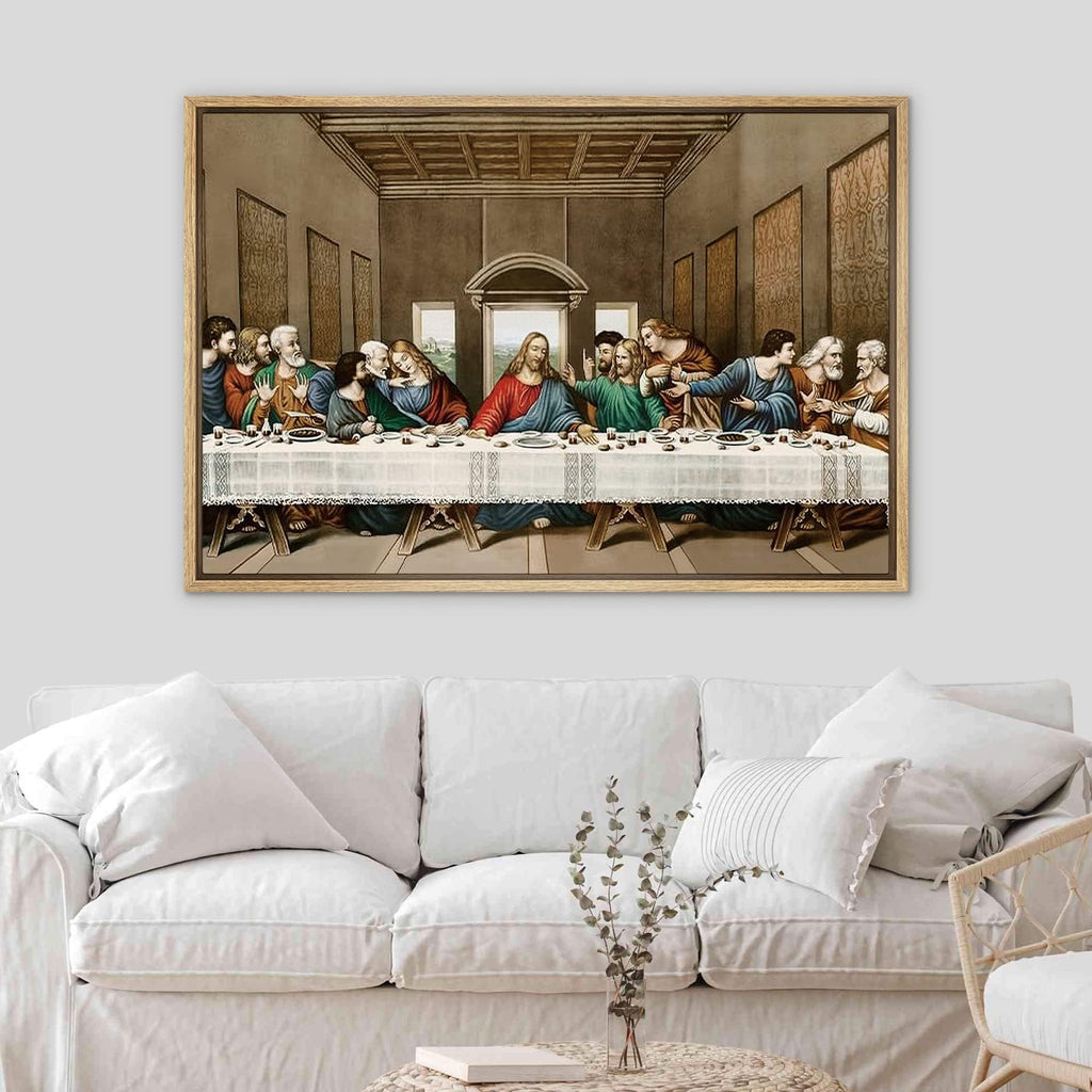 Framed Framed Canvas Wall Art The Last Supper Painting by Leonardo da Vinci Graffiti & Street Art Famous People Pop