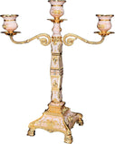 Metal Candelabra 17" Height, Candle Holder with 5 Arms,Antique Bronze Furnish Candle Holder, Centerpiece,Wedding
