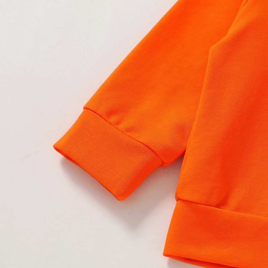 Fall Outfits for Toddler Girl Boy Long Sleeve Sweatsuits Set (Orange, )