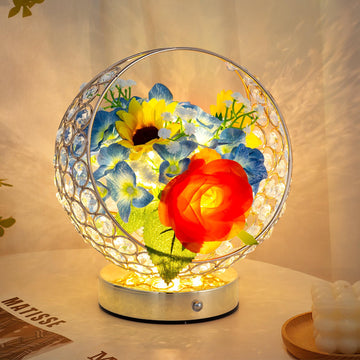 Women Gifts Sunflower Rose Hydrangea Artificial Flowers Gift Basket